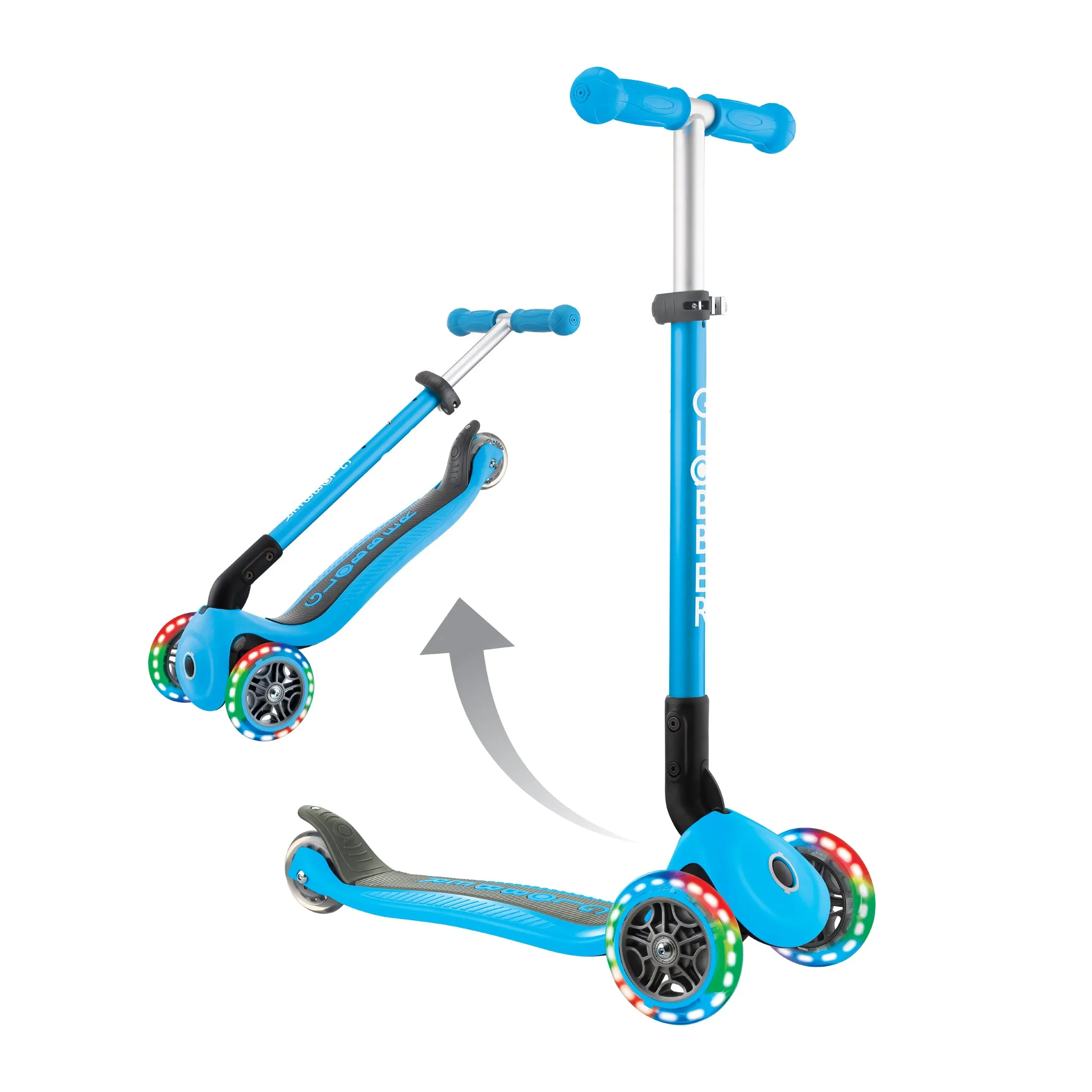 Globber Primo Foldable 3 Wheeled Scooter with Lights