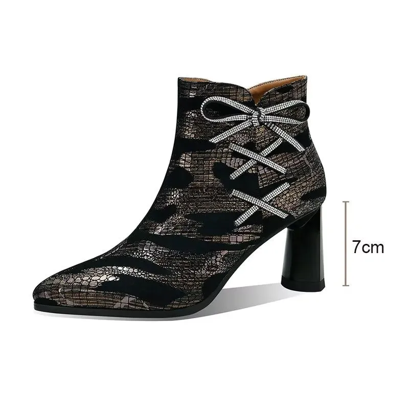 Luxe Exotic Autumn Ankle Boots