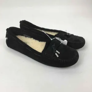 UGG Women Size 6.5 Black/cream Shearling Slip Ons Flats